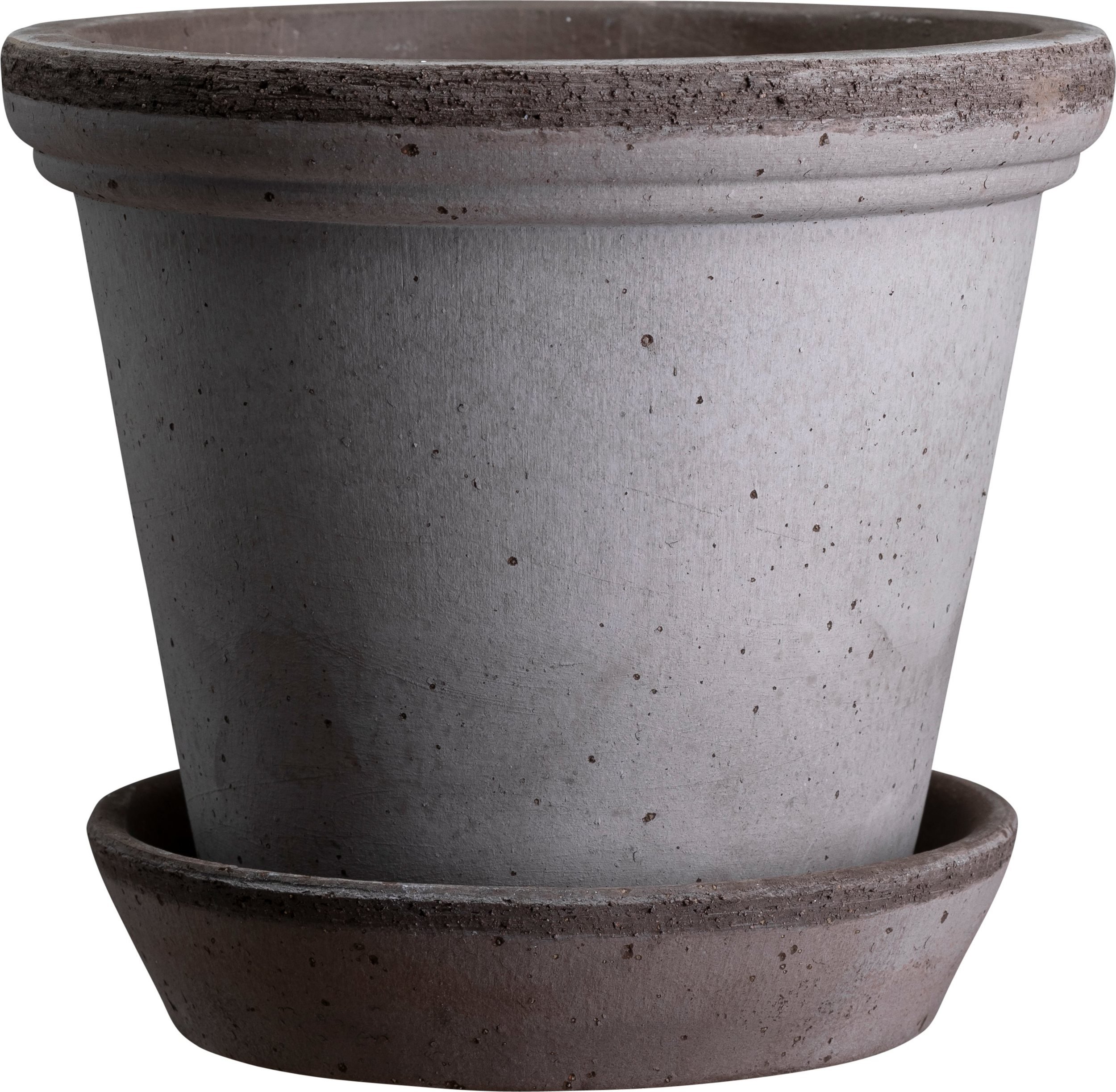 Doniczka Flora 21 cm szara z podstawką