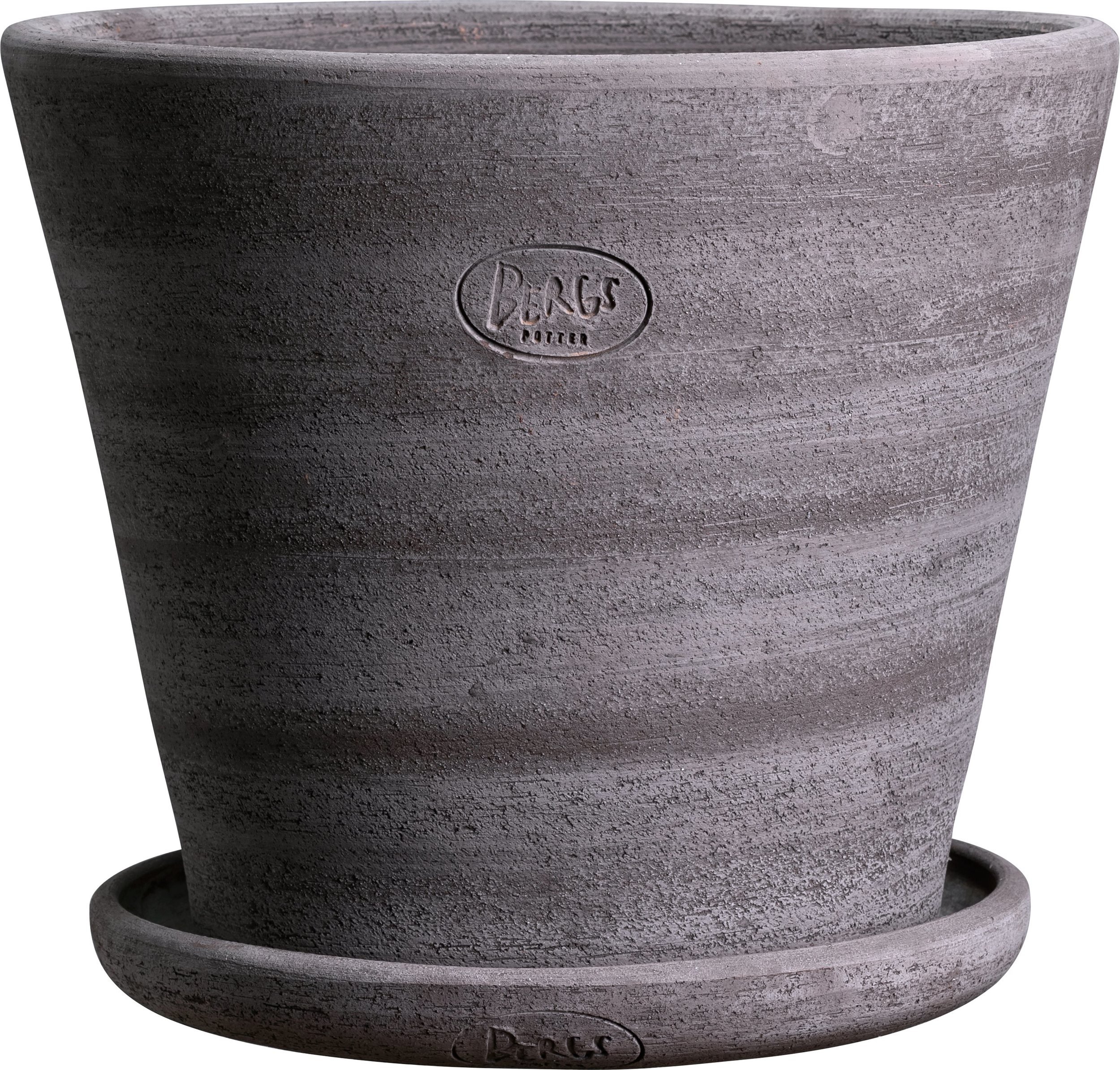 Doniczka Julie Rustic 40 cm szara z podstawką