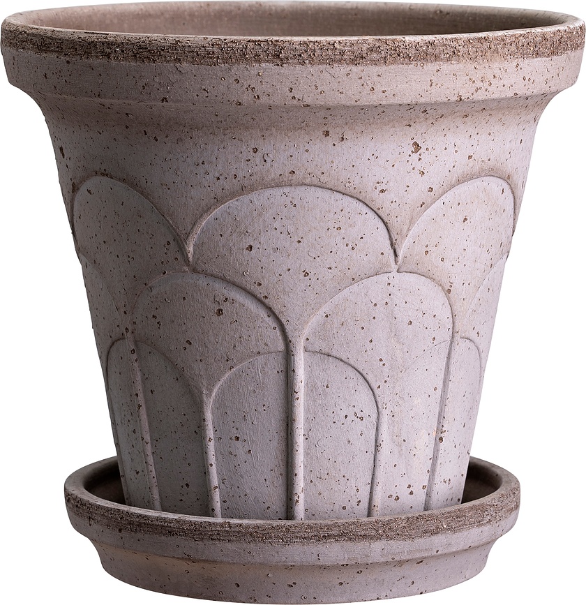 Fleur Γλάστρα με πιατάκι, 14 cm, γκρι