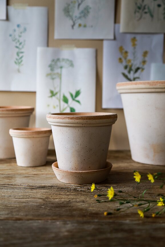 Flora Γλάστρα με πιατάκι, 14 cm, ροζ