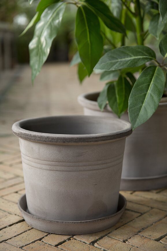 Galestro Pot avec soucoupe, 16 cm, gris