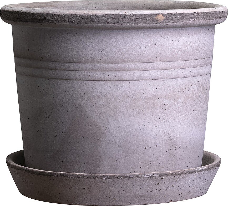Galestro Pot De Fleurs avec soucoupe, gris