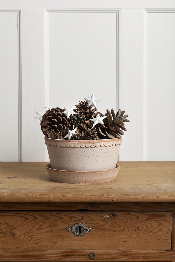 Helena Pot de Fleurs bas avec soucoupe, 11 x 21 cm, rose