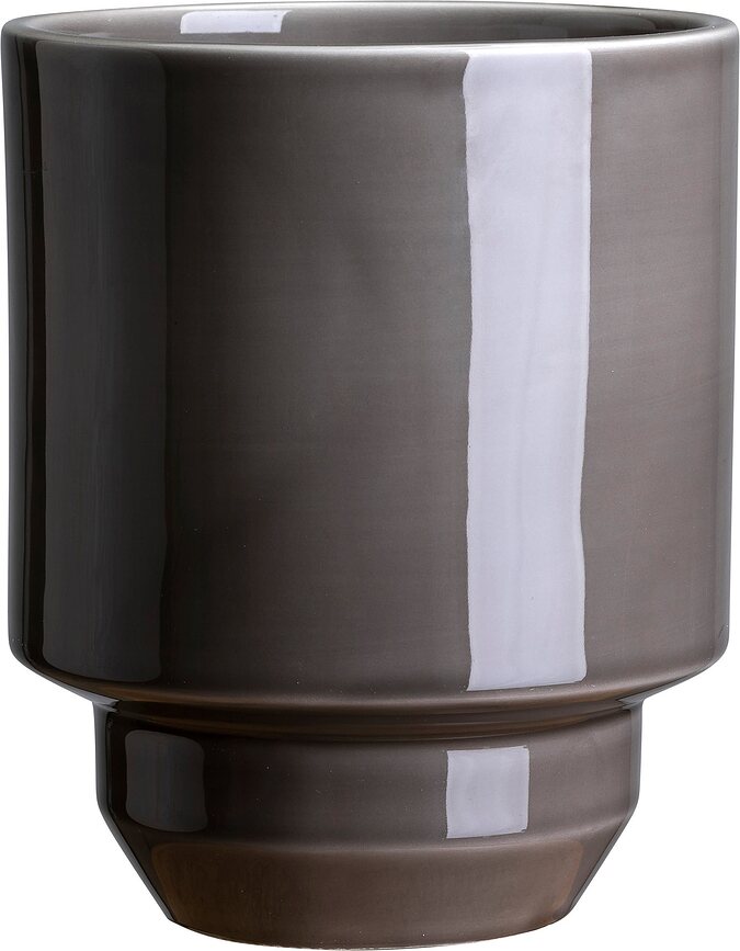 Hoff Cache-pot, émaillé, gris