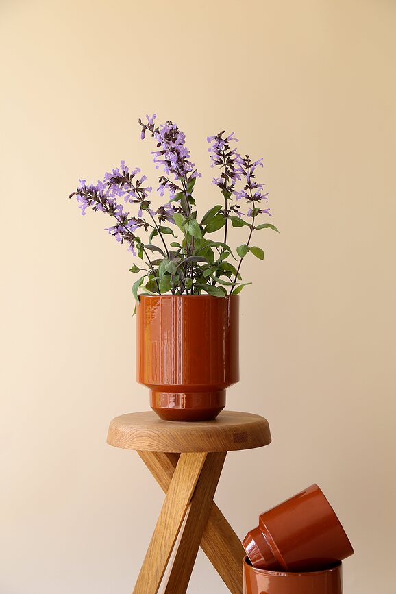 Hoff Cache-pot 18 cm, vernissé, rouge