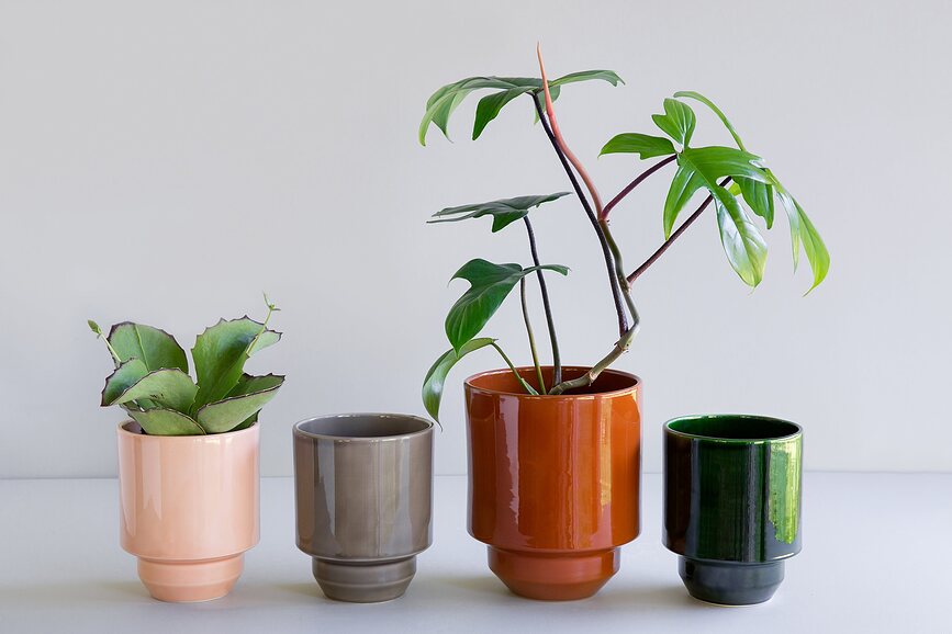 Hoff Cache-pot 18 cm, vernissé, rouge