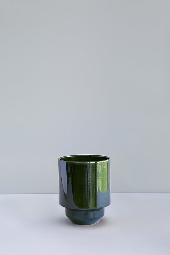 Hoff Cache-pot émaillé, 18 cm, vert