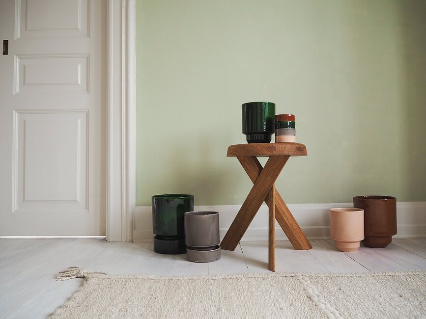 Hoff Cache-pot émaillé, 18 cm, vert