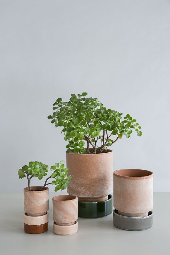 Hoff Soucoupe pour pot de fleurs 8 cm, émaillée, grise