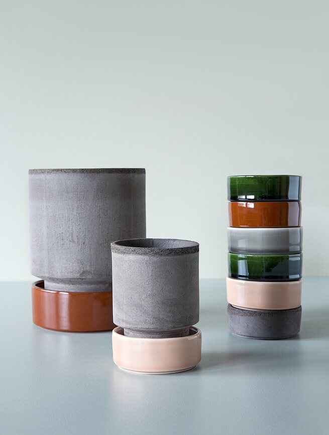 Hoff Soucoupe pour pot de fleurs 8 cm, rose, émaillée