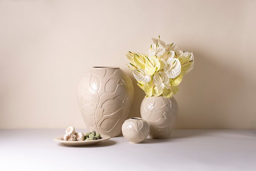 Jarrón Florita, 15 cm, beige