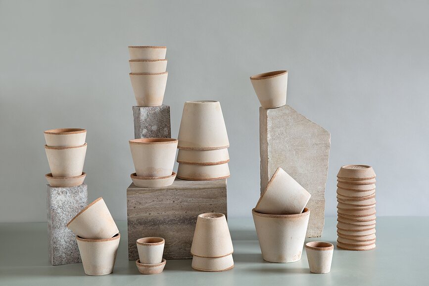 Julie Γλάστρα με πιατάκι, 14 cm, ροζ