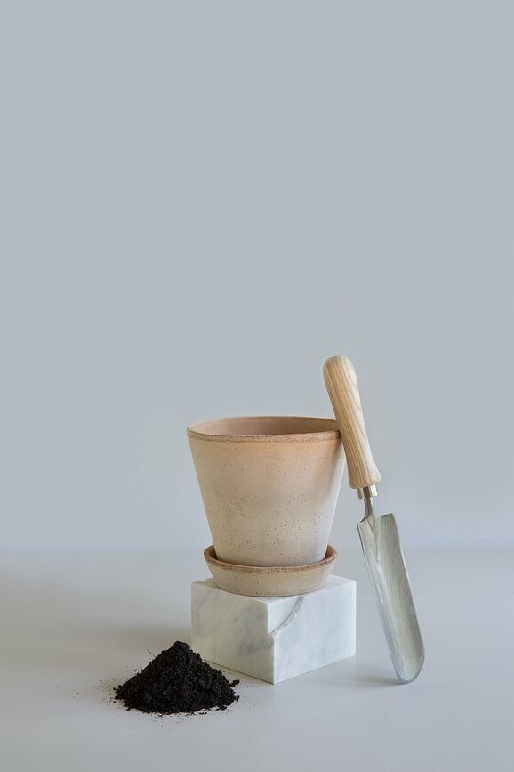 Julie Pot de Fleurs avec soucoupe, 8 cm, rose