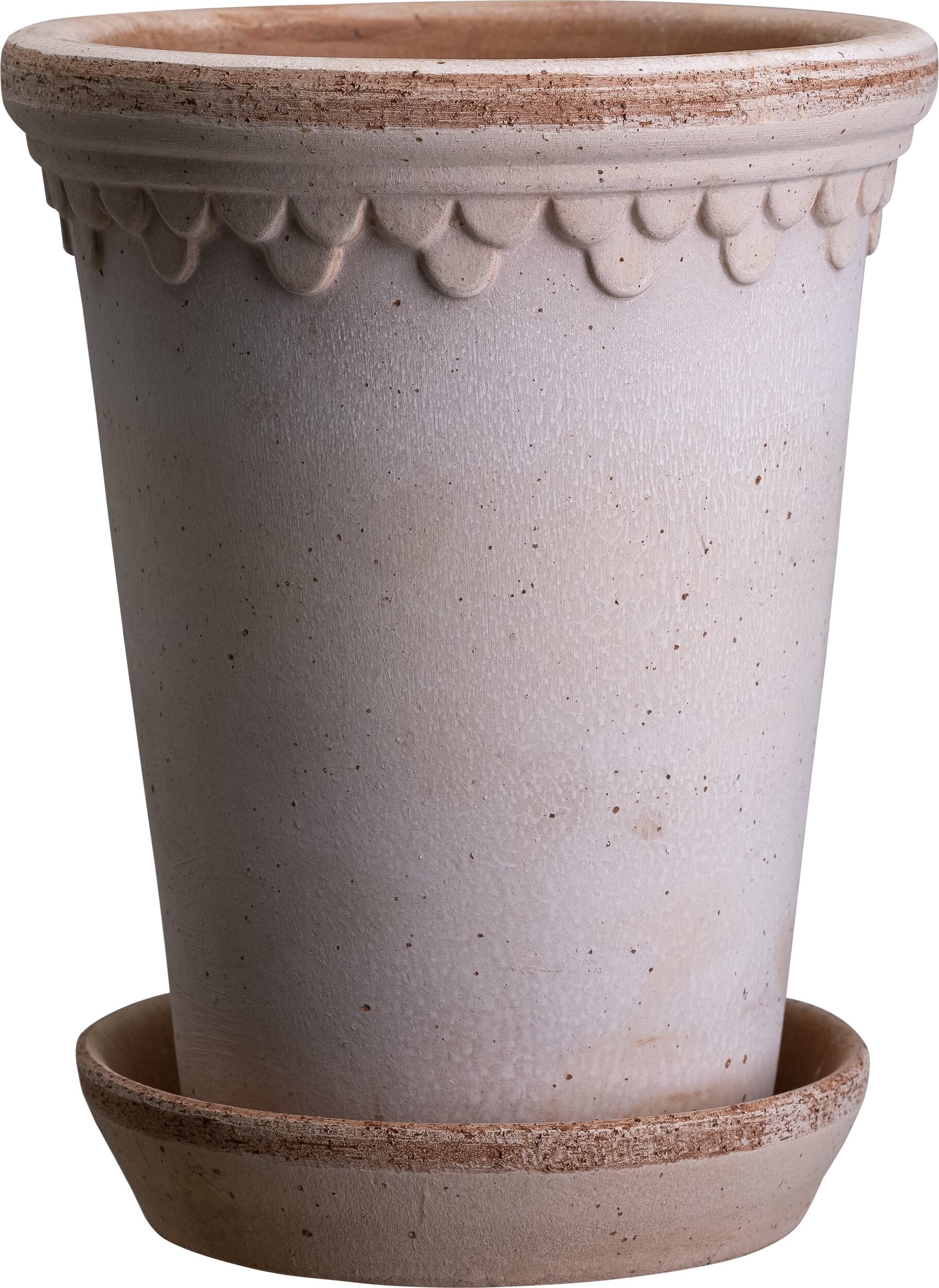 Københavner Blumentopf 10 cm hoch rosa mit Untersetzer