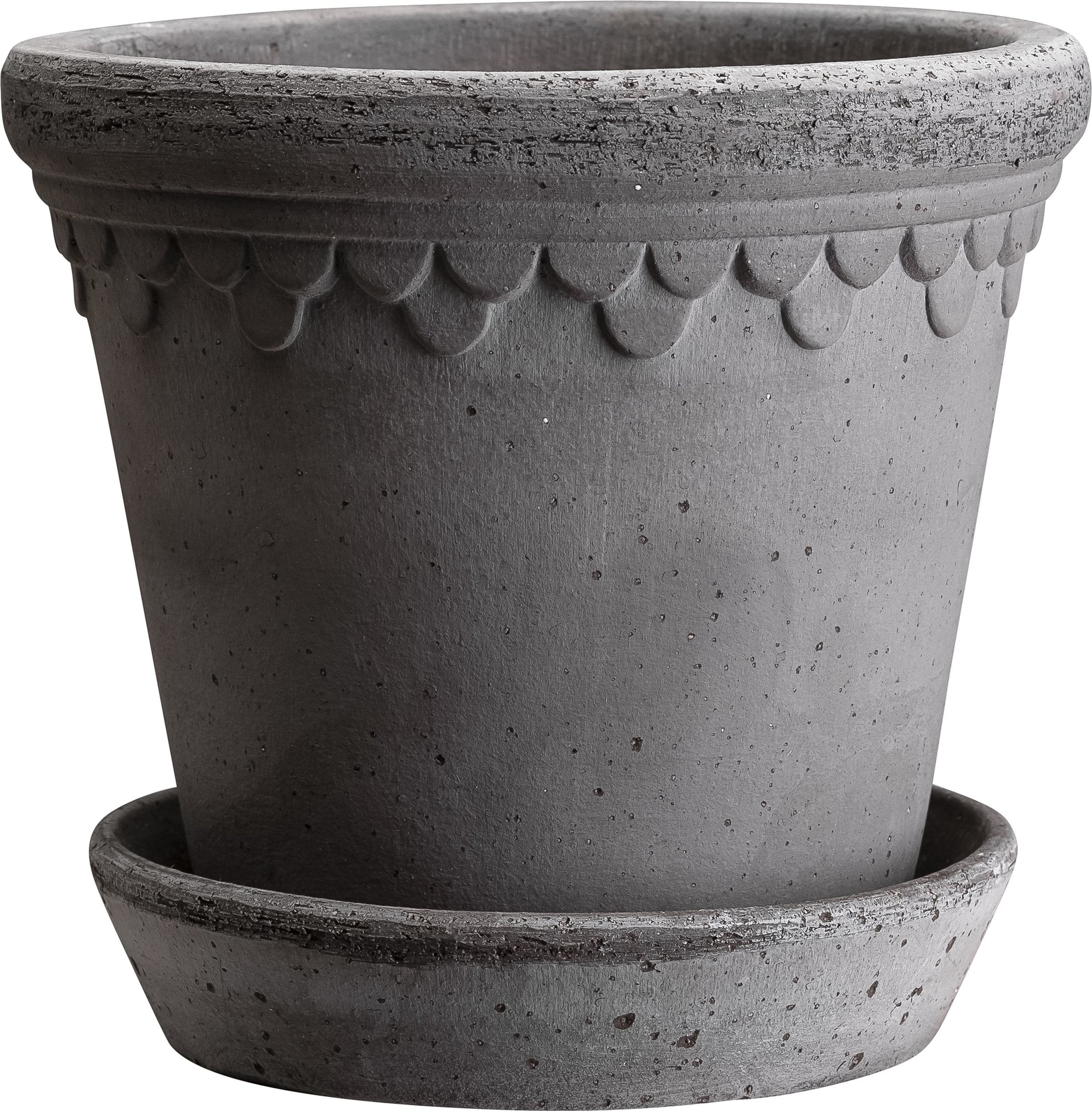 Københavner Blumentopf 21 cm grau mit Untersetzer
