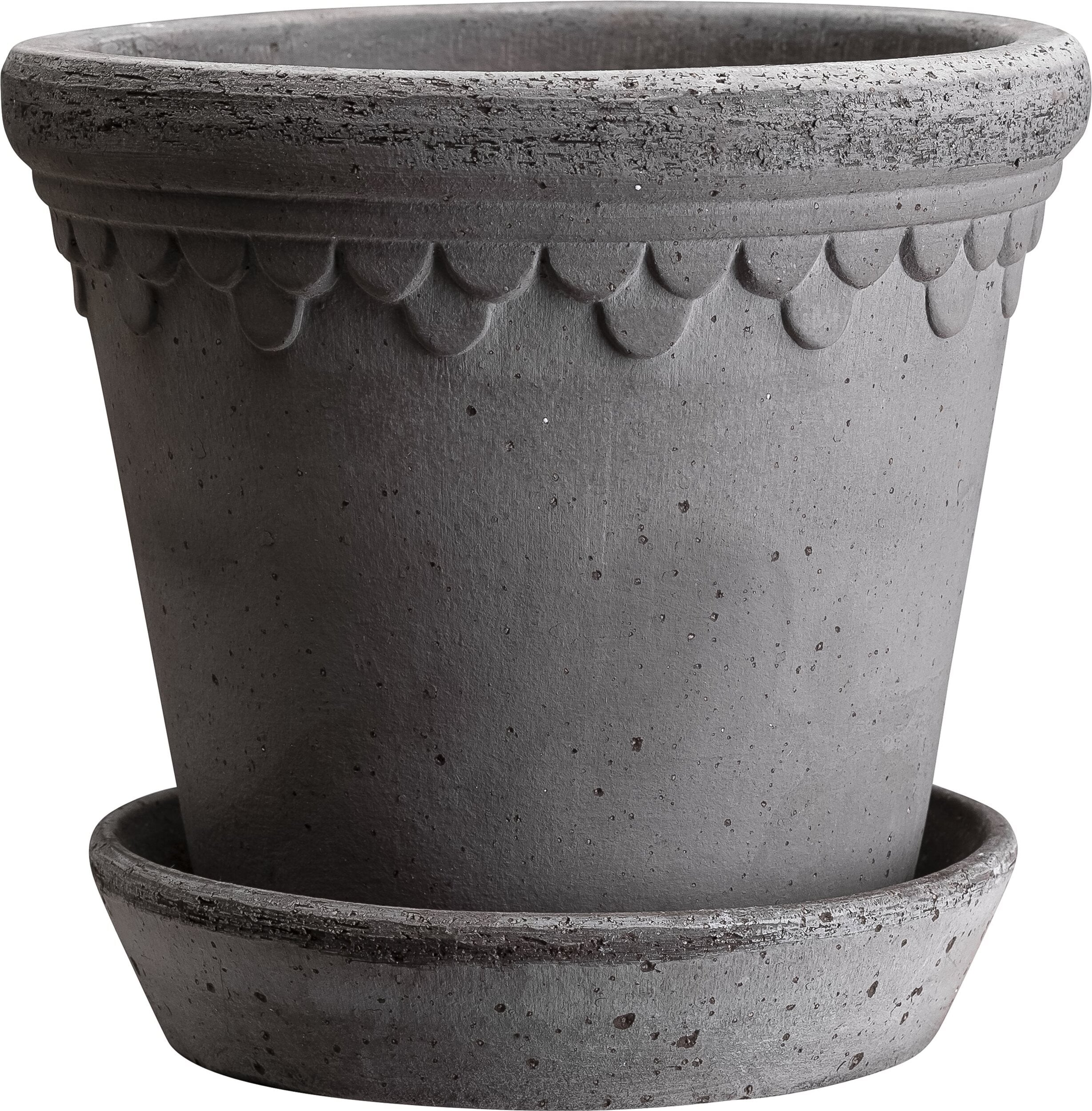 Københavner Blumentopf 35 cm grau mit Untersetzer