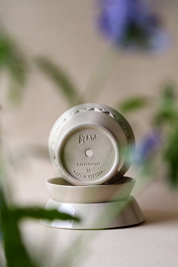 Københavner Γλάστρα εφυαλωμένη με πιατάκι, 14 εκ., χρώμα άμμου