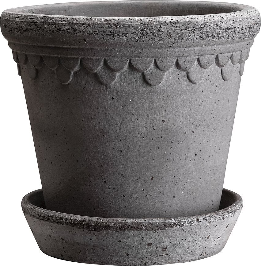 Københavner Pot de Fleurs avec soucoupe, 25 cm, gris