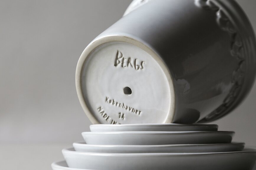 Københavner Pot de Fleurs émaillé avec soucoupe, 12 cm, blanc