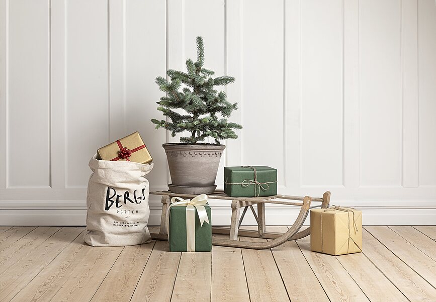 Københavner Cache-pot avec soucoupe, 14 cm, gris