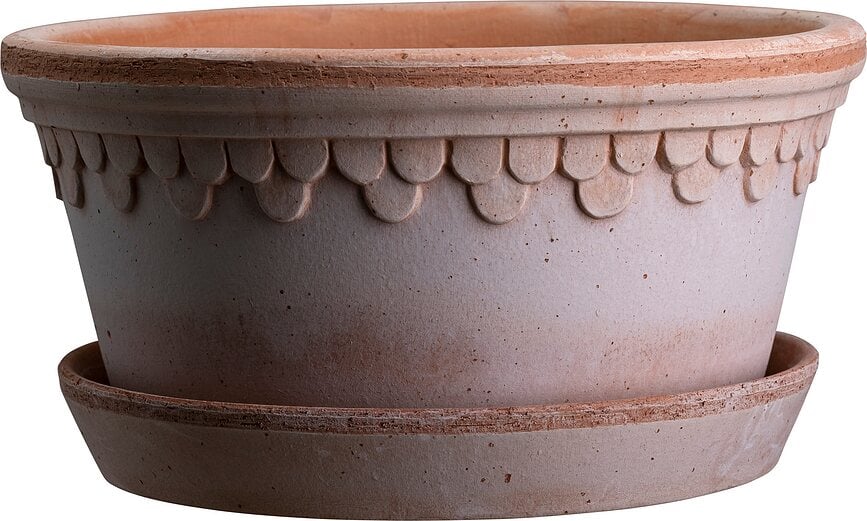 Københavner Pot de Fleurs bas avec soucoupe, 25 cm, rose