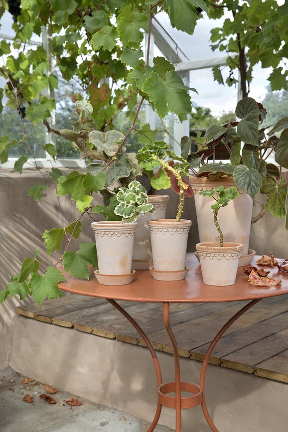 Københavner Pot de Fleurs haut avec soucoupe, 18 cm, rose