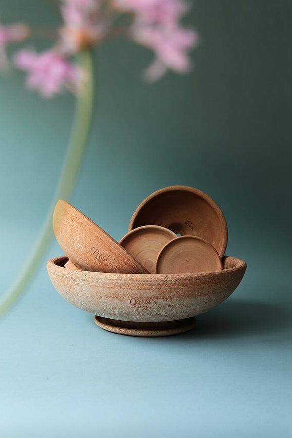 Maceta Ada, 30 cm, rosa, con plato