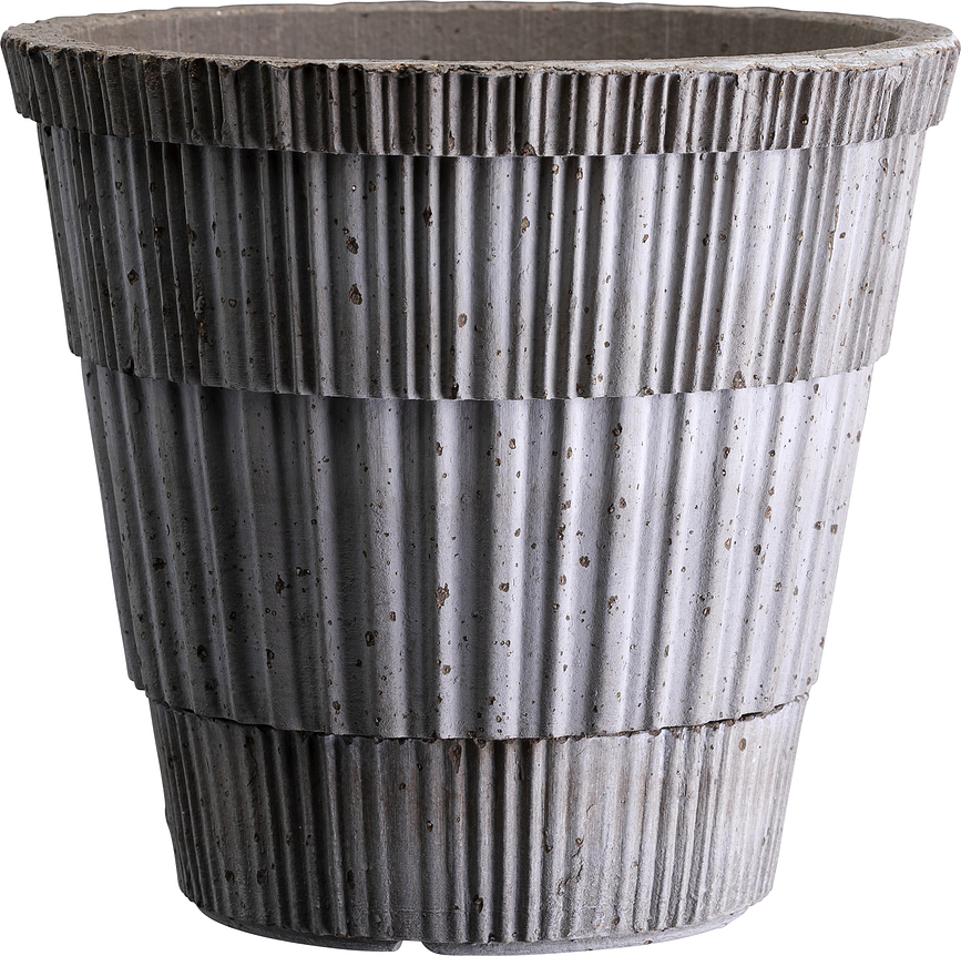 Maceta con plato Atlas, 16 cm, gris