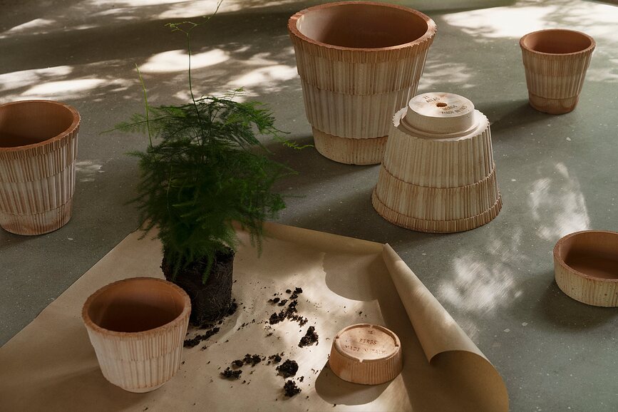 Maceta con plato Atlas 25 cm, rosa