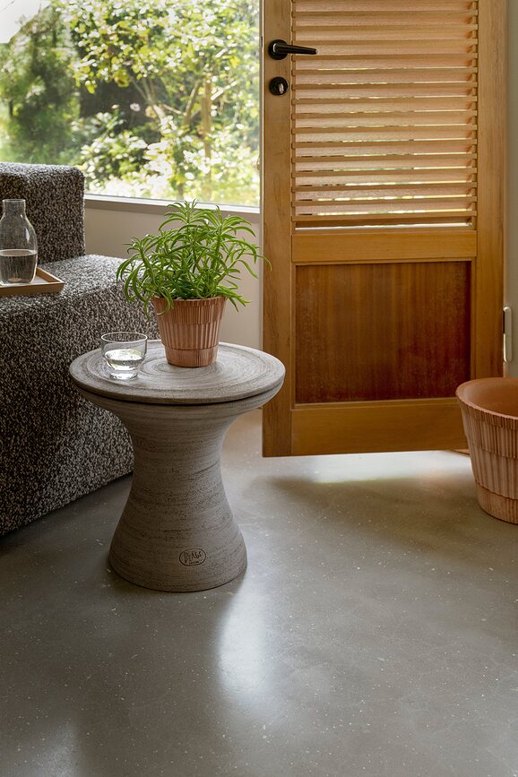 Maceta con plato Atlas 25 cm, rosa