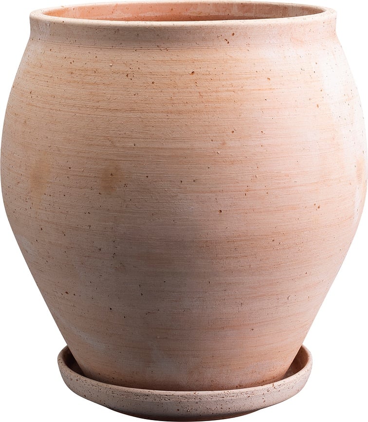 Maceta con plato Delphi, 26 cm, rosa