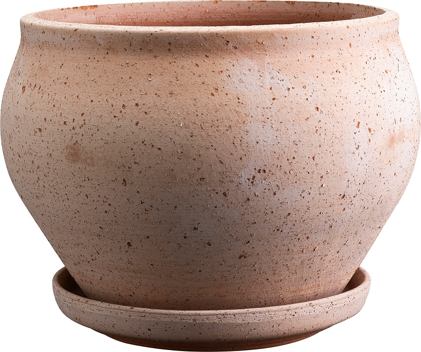 Maceta con plato Delphi, rosa