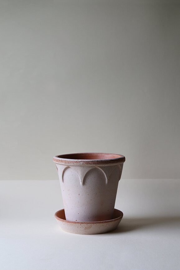 Maceta con plato Elizabeth, 12 cm, rosa