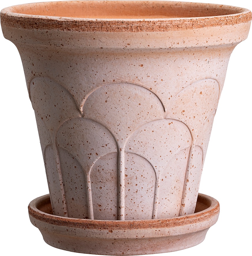 Maceta con plato Fleur, 25 cm, rosa