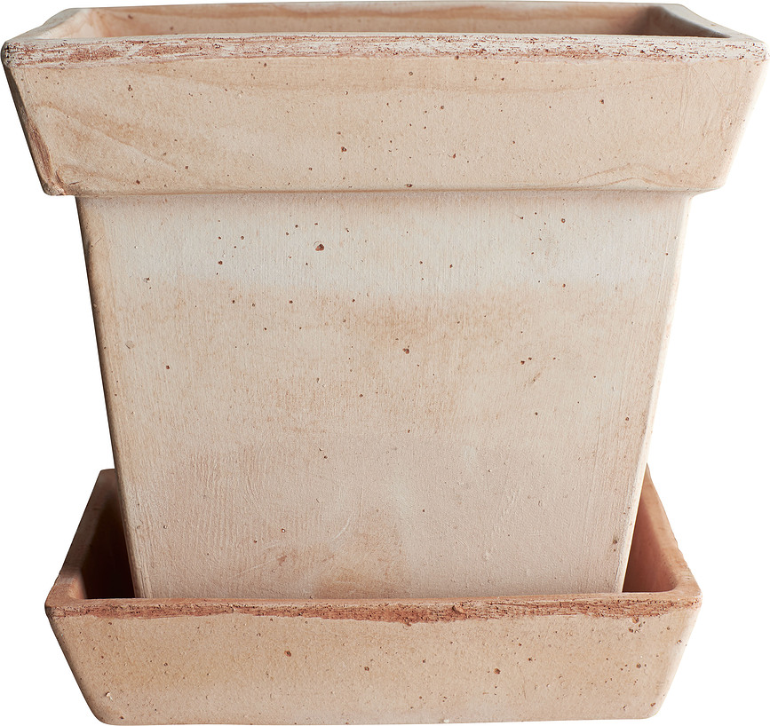 Maceta con plato Gaia, 30 cm, rosa