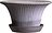 Maceta Daisy 30 cm, gris, con plato