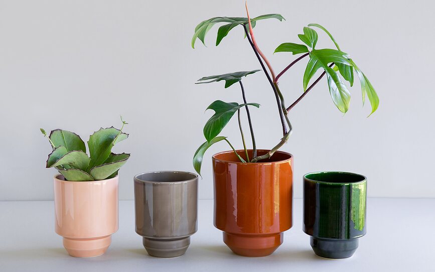 Maceta decorativa Hoff, de cerámica esmaltada, 18 cm, verde