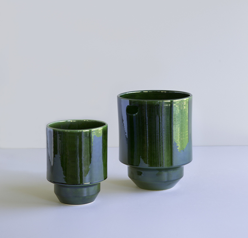 Maceta esmaltada Hoff, 21 cm, verde