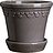 Maceta esmaltada Københavner, 10 cm, gris, con plato