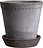 Maceta Helena 16 cm, gris, con plato