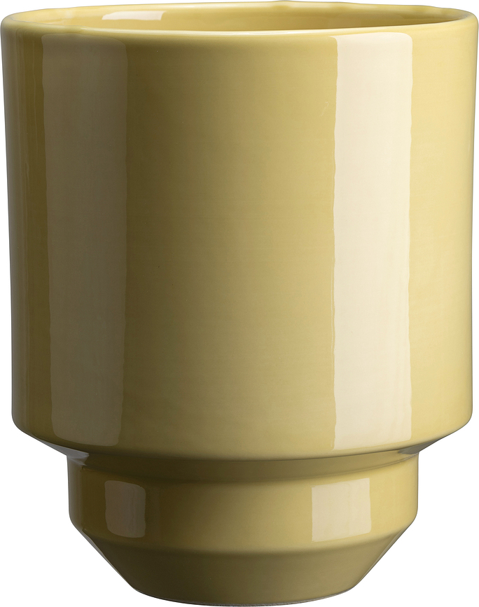 Macetero esmaltado Hoff, amarillo