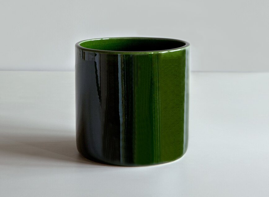 Macetero esmaltado Romeo, 17 cm, verde