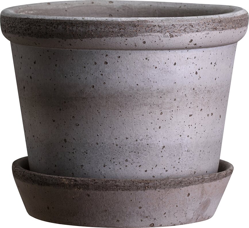 Parade Pot de Fleurs avec soucoupe, gris