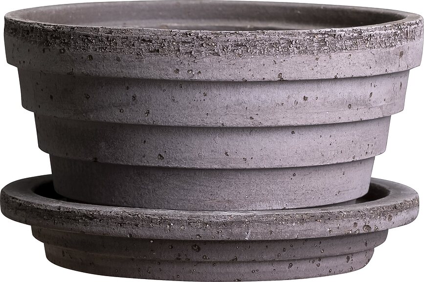 Planet Pot de Fleurs avec soucoupe, gris