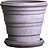 Planet Saturn Pot de Fleurs avec soucoupe, 16 cm, gris