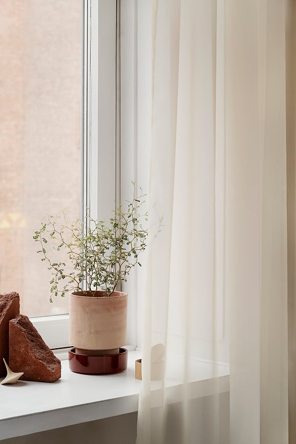 Plato para maceta esmaltado Hoff, 14 cm, burdeos