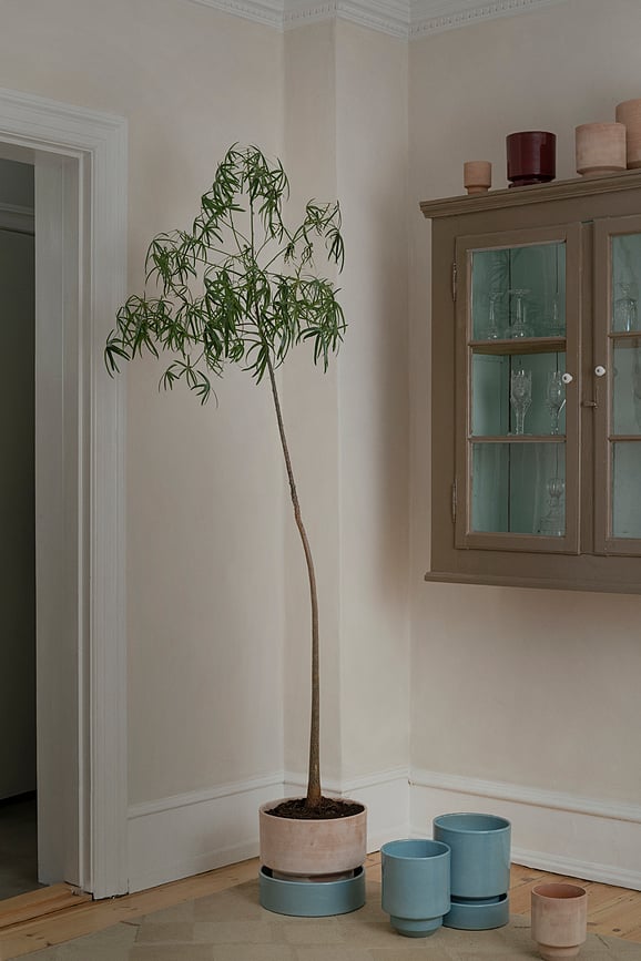 Plato para maceta esmaltado Hoff, 21 cm, azul grisáceo