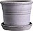 Vaso da giardino Galestro 16 cm grigiastro con vassoio