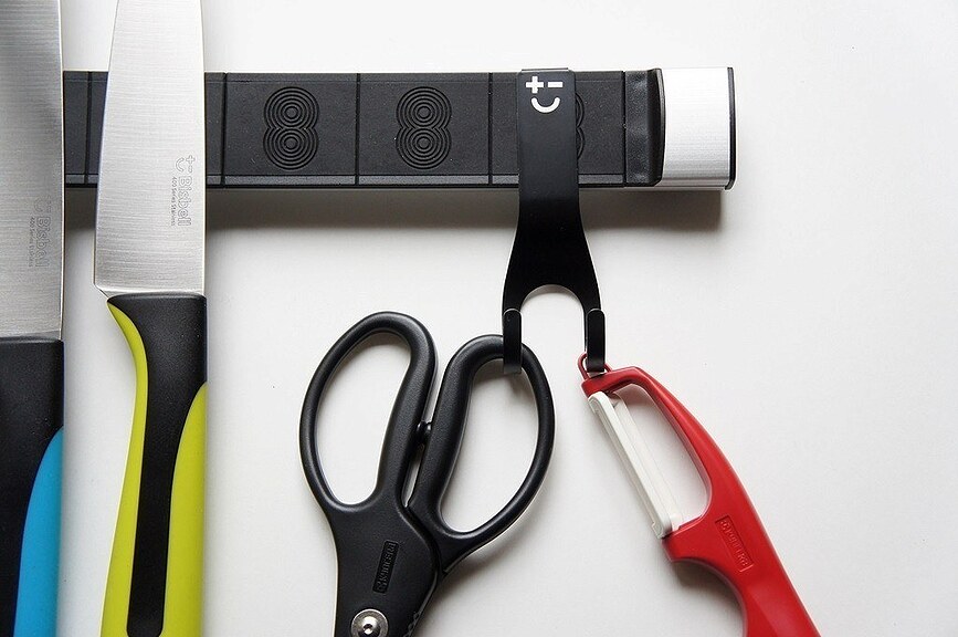 Bisbell Γάντζος διπλός, για μαγνητική ράγα, μαύρος