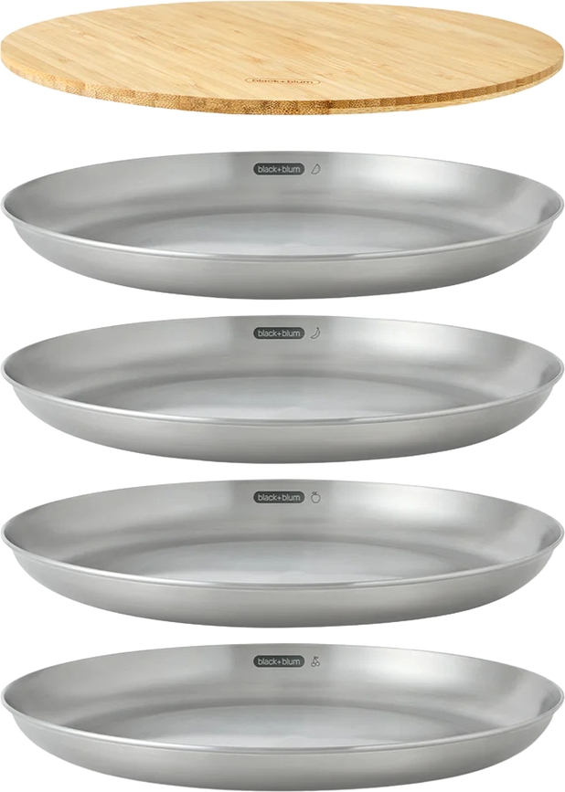 Black+Blum Assiettes avec couvercle et poignée, Set 6 pièces